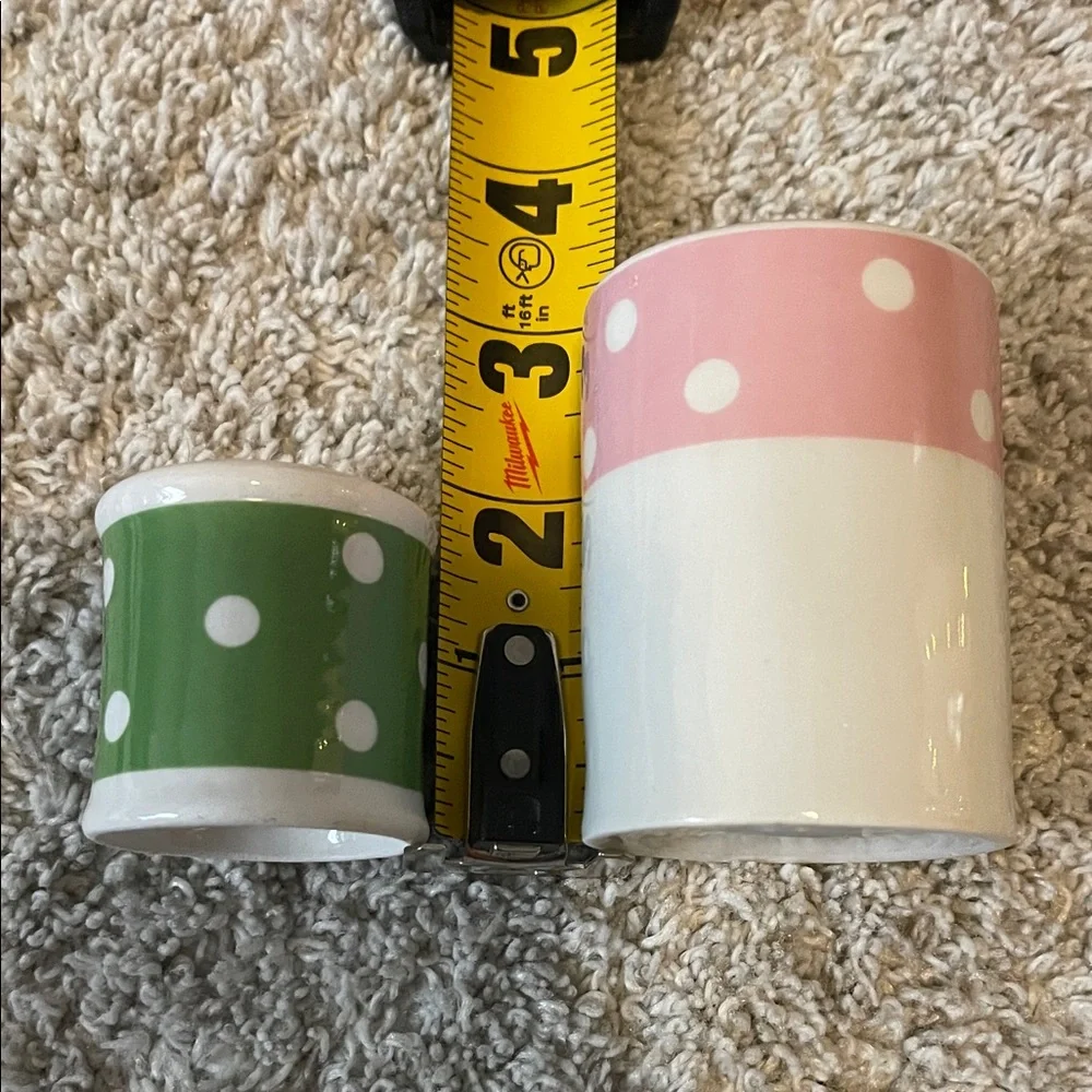 Savinio Polka Dot Ceramic Napkin Rings + S&P set